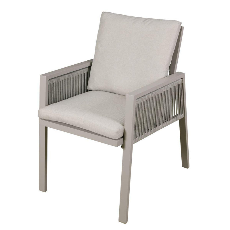 Dellonda Set of 6 Fusion Garden/Patio Dining Chairs with Armrests - Light Grey Dellonda - Dynamic Drive