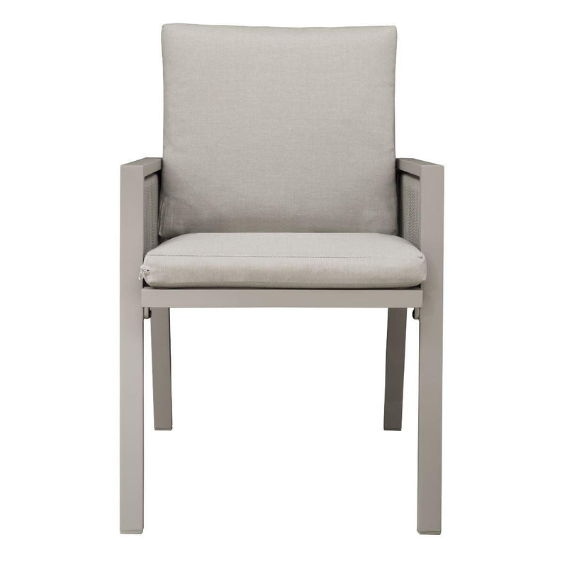Dellonda Set of 6 Fusion Garden/Patio Dining Chairs with Armrests - Light Grey Dellonda - Dynamic Drive