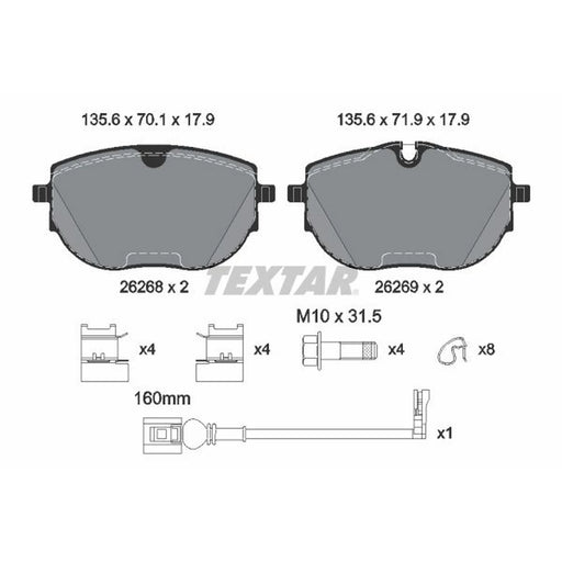 Textar Front Brake Pad Set 2626801