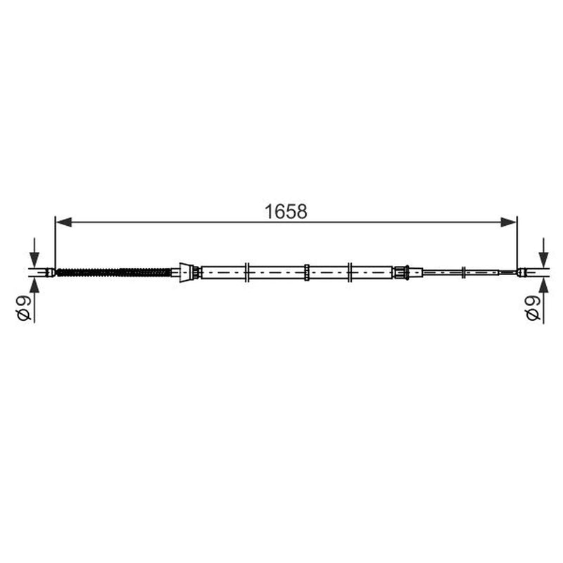 Bosch Handbrake Cable Right Rear fits VW Polo V 2010-2022 1.4 1.6