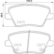 Brembo 4 x Rear Brake Pad Set fits Hyundai I30 2016-2020 1.0 1.4 1.5 1.6
