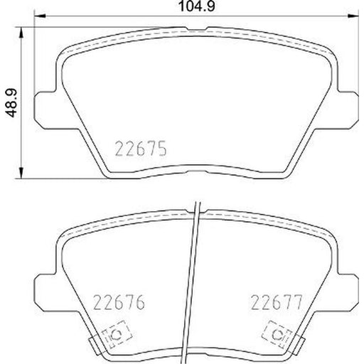 Brembo 4 x Rear Brake Pad Set fits Hyundai I30 2016-2020 1.0 1.4 1.5 1.6