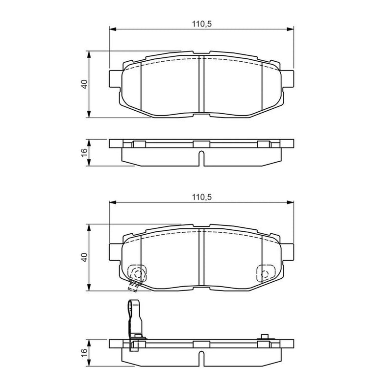 Bosch Front & Rear Pads fits Subaru Impreza 2008-2013 2.5