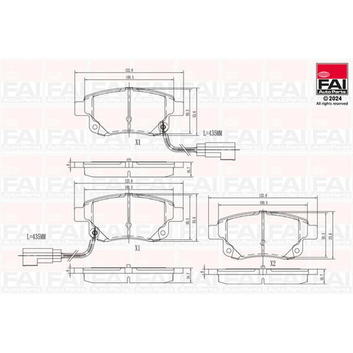 FAI Rear Brake Pad Set fits Ford Transit 2006-2014 2.2 2.3 2.4 3.2