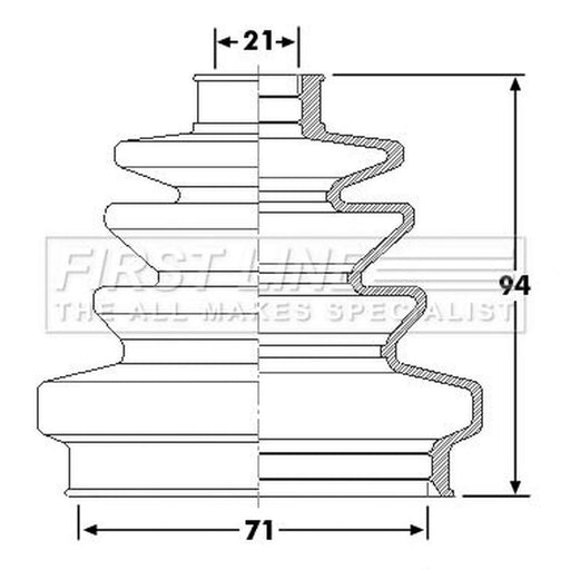 First Line Drive Shaft Bellow Kit Front Left fits Ford Escort 1992-1999 1.6 1.8