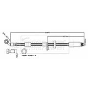 Borg & Beck Brake Hydraulic Hose Line Front Left BBH8793