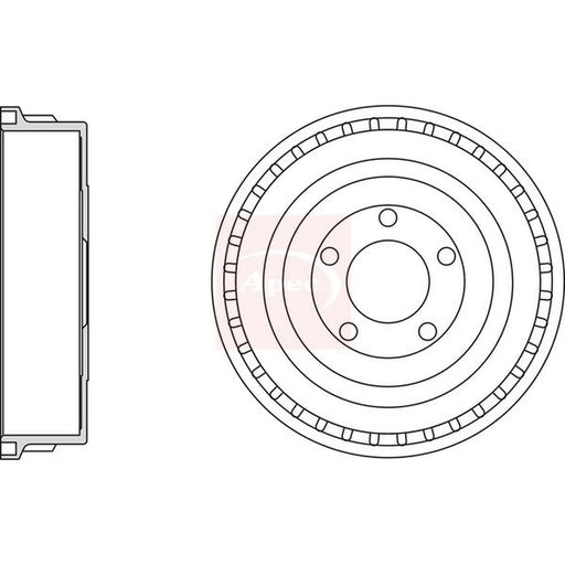 Apec 2 x Brake Drums fits Chrysler Tacuma 1995-2001 2.0 2.4 2.5 3.0 3.3