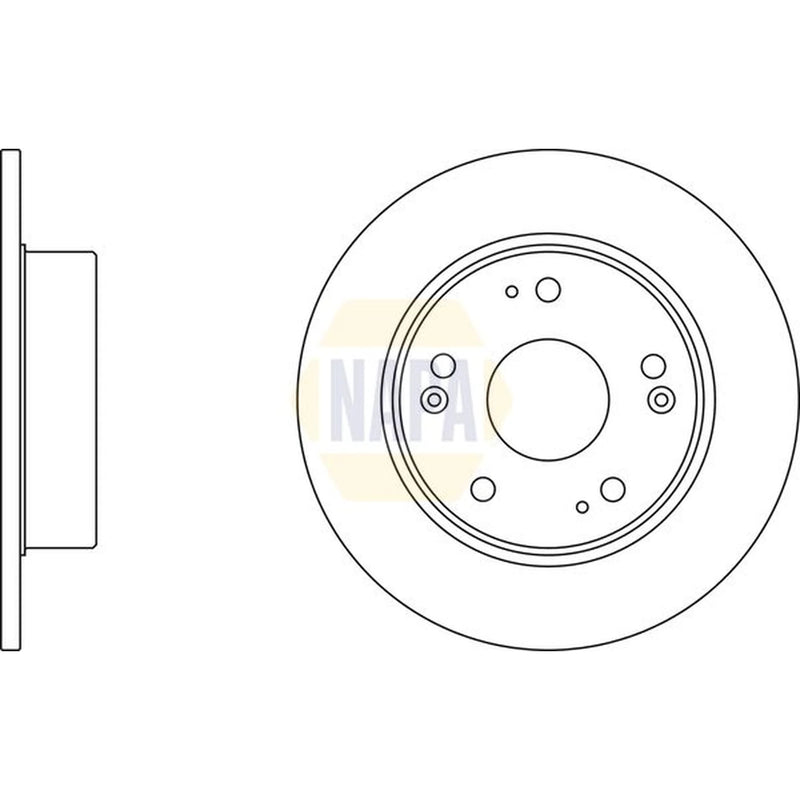 NAPA 2 x Solid Brake Discs fits Honda Accord VII 2003-2008 2.0 2.2 2.4