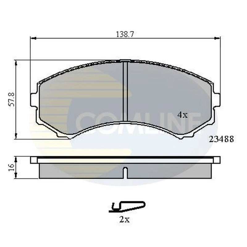 Comline 4 x Front Brake Pad Set fits Mazda E 1997-2002