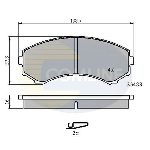 Comline 4 x Front Brake Pad Set fits Mazda E 1997-2002