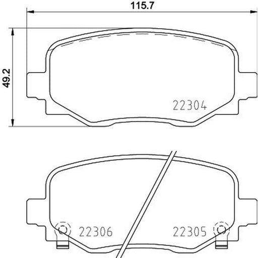 Mintex Rear Brake Pad Set fits Abarth 500E 2023 on