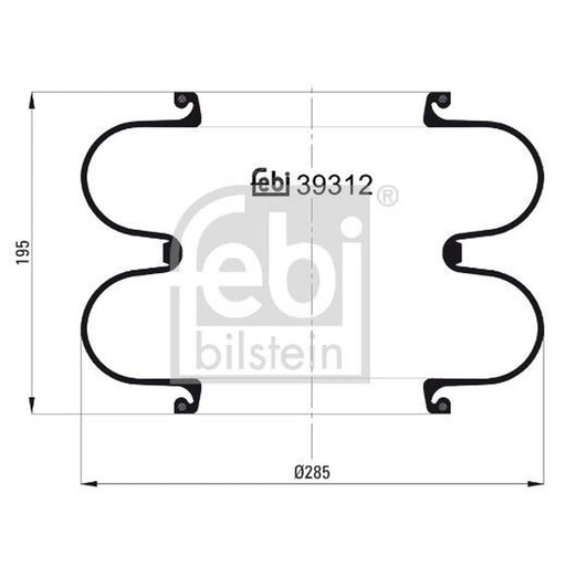 Febi Air Suspension Bellow 285mm 39312