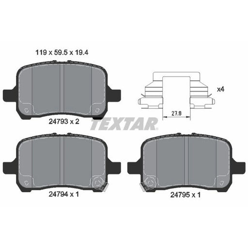 Textar Front Brake Pad Set 2479301
