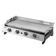 Dellonda 4 Burner Stainless Steel Portable Gas Plancha with Warming Rack 10kW Dellonda - Dynamic Drive