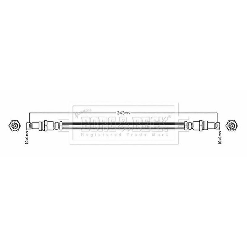 Borg & Beck Brake Hydraulic Hose Line Rear Right BBH6164