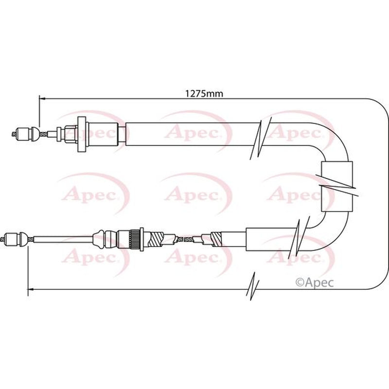 Apec Handbrake Cable Right Rear fits Renault Modus 2004-2013 1.2 1.4 1.5 1.6