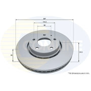 Comline 2 x Externally Vented Front Brake Discs ADC5027V