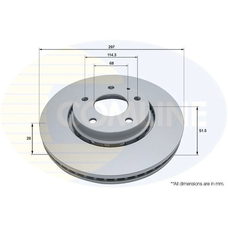 Comline 2 x Externally Vented Brake Discs fits Mazda CX-5 2011-2024 2.0 2.2 2.5