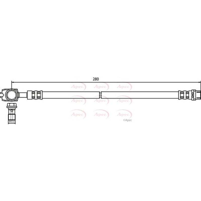 Apec Brake Hydraulic Hose Line Rear fits Audi A4 B6 2000-2005