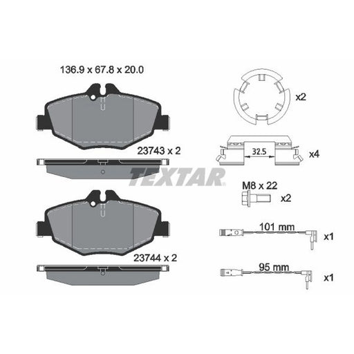 Textar Front Brake Pad Set 2374303