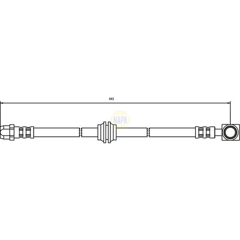 NAPA Brake Hydraulic Hose Line Rear fits Mini Mini 2001-2006