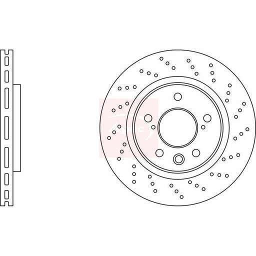Apec 2 x Perforated/Vented Brake Discs fits Lexus Is II 2007-2013