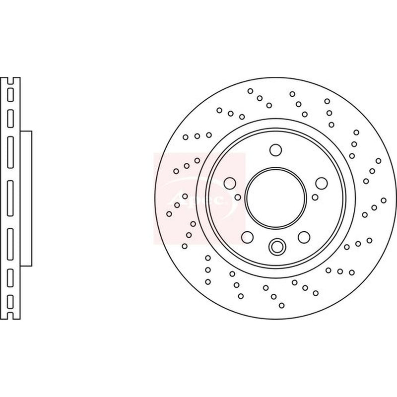Apec Rear Brake Perforated/Vented Discs & Pads fits Lexus Is II 2007-2013