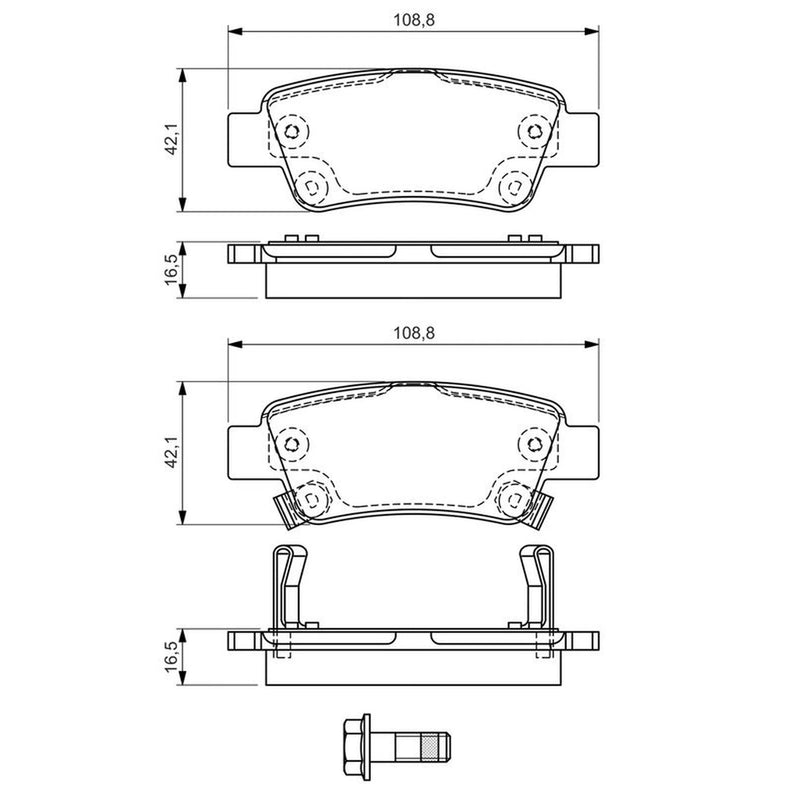 Bosch Front & Rear Pads fits Honda Cr-V IV 2012-2018 1.6 2.2