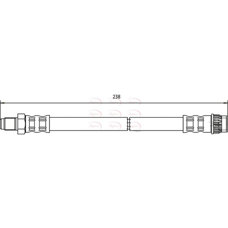 Apec Brake Hydraulic Hose Line Rear fits Opel Corsa C 2000-2009 1.4 1.8
