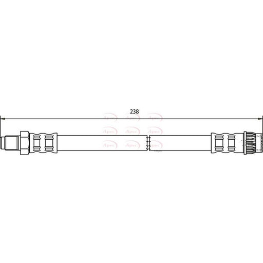 Apec Brake Hydraulic Hose Line Rear fits Opel Corsa C 2000-2009 1.4 1.8