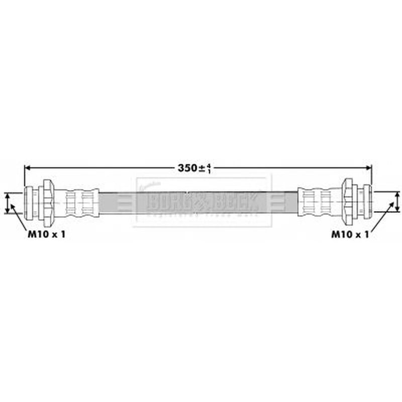 Borg & Beck Brake Hydraulic Hose Line Rear Right BBH7147