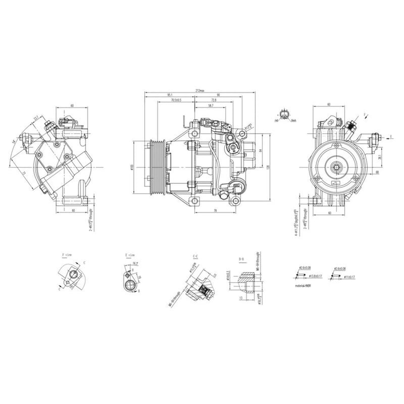 Hella Air Conditioning Compressor fits Daihatsu Charade VIII 2011 on 1.33