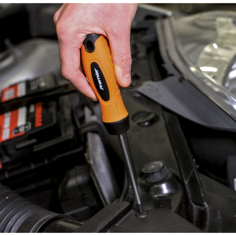 Sealey Premier 8pc Hi Vis Orange Screwdriver Set Flat Pozi Phillips HV003 Sealey  - Dynamic Drive