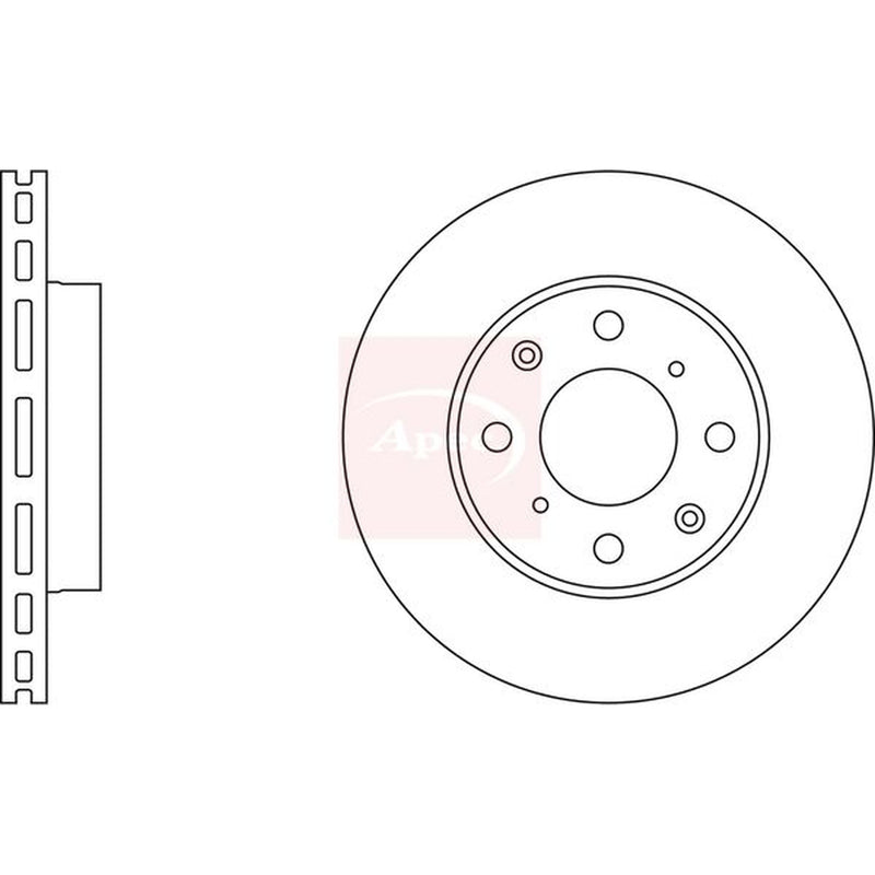 Apec Front Brake Vented Discs & Pads fits Honda Civic VI 1995-2001 1.4