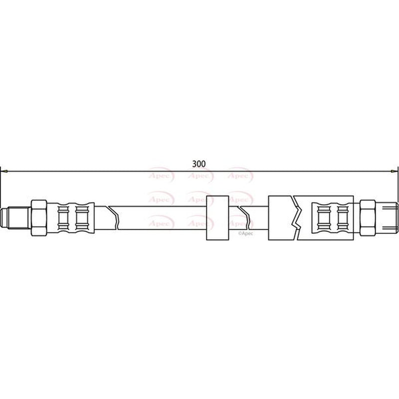 Apec Brake Hydraulic Hose Line Rear fits BMW 5 1996-2004