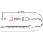 Apec Handbrake Cable Left Rear fits Opel Combo Box Body/Mpv 1994-2001 1.4