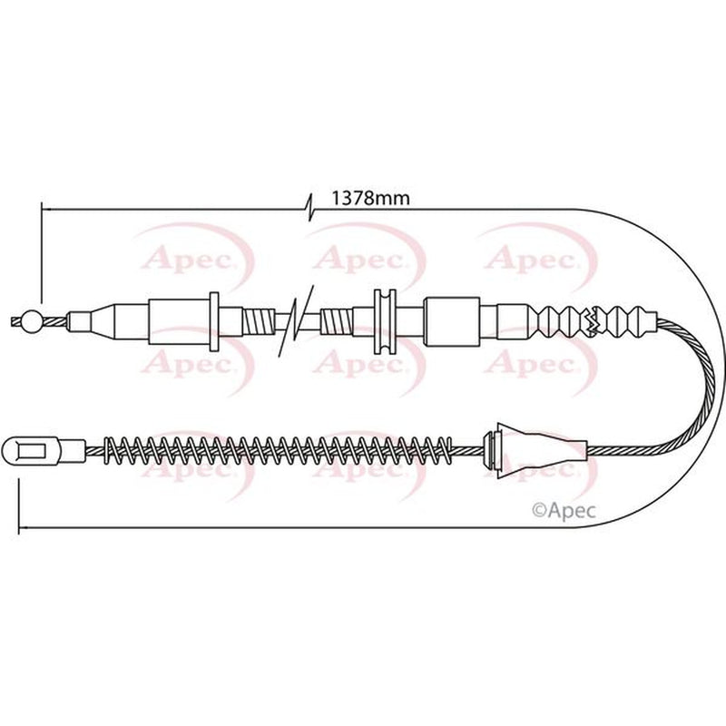 Apec Handbrake Cable Left Rear fits Opel Combo Box Body/Mpv 1994-2001 1.4