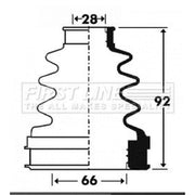First Line Drive Shaft Bellow Kit Front Left fits Ford C-Max II 2010-2019 1.6