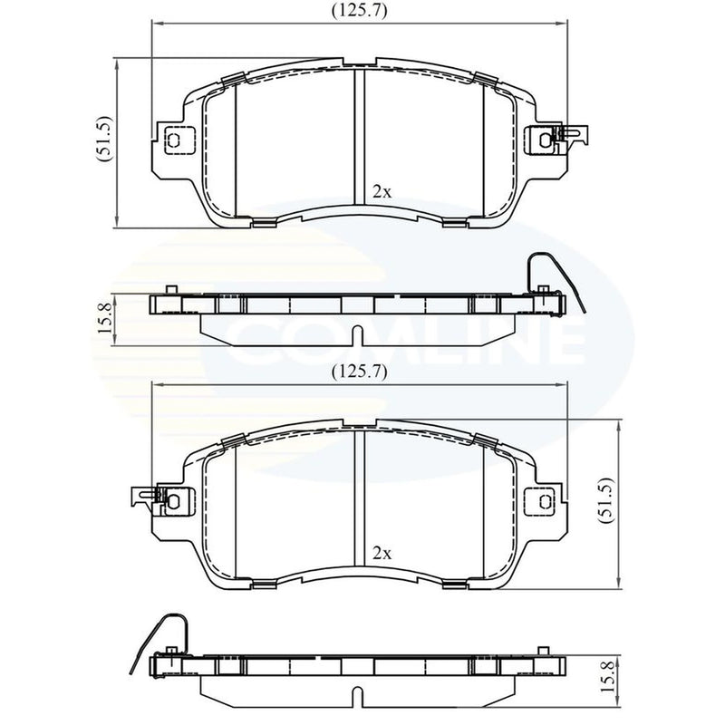 Comline Front Brake Internally Vented Discs & Pads fits Mazda 2 2014 on 1.5