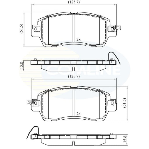 Comline Front Brake Internally Vented Discs & Pads fits Mazda 2 2014 on 1.5