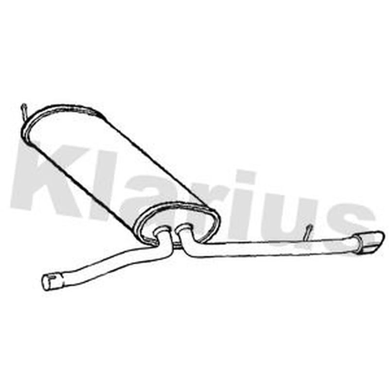 Klarius Box With Tail Pipe Rear fits VW Golf VII 2013-2020 1.0 1.2