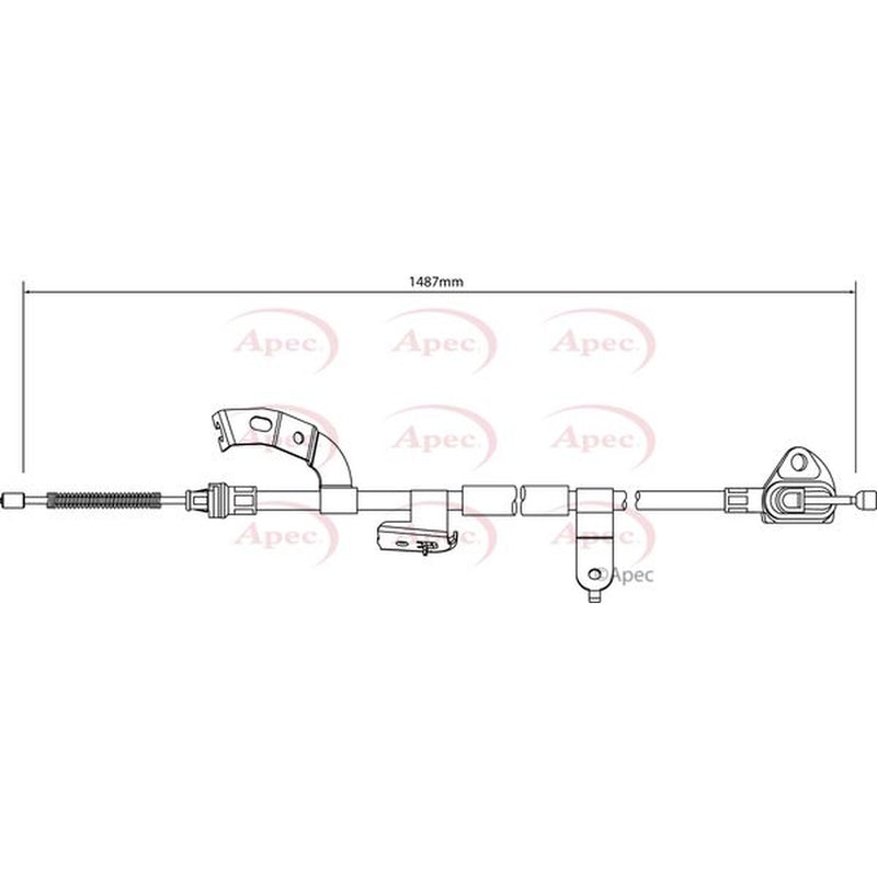 Apec Handbrake Cable Left Rear fits Citroën C1 2005-2014 1.0