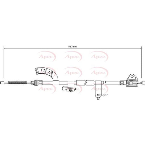 Apec Handbrake Cable Left Rear fits Citroën C1 2005-2014 1.0