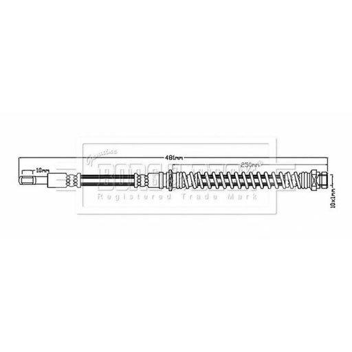 Borg & Beck Brake Hydraulic Hose Line Front Right BBH6814