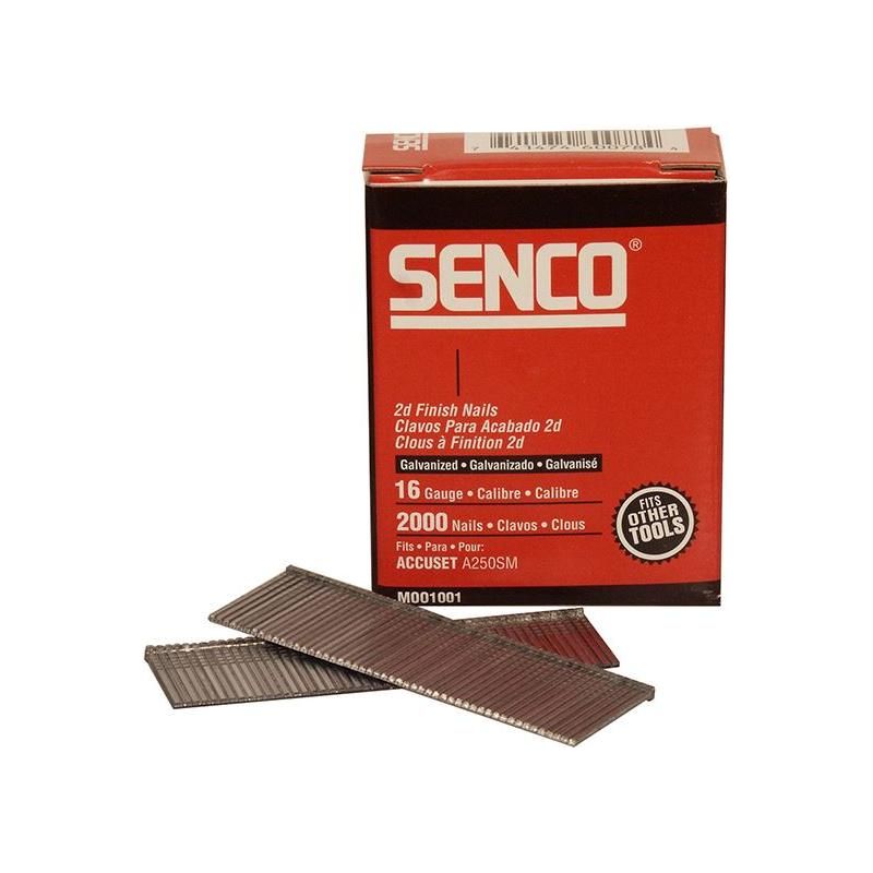 Senco Straight Brad Nails Galvanised 16G x 32mm (Pack 2000) Senco - Town Tools