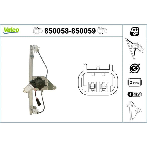 Valeo Electric Window Regulator Lifter Left Front 850058