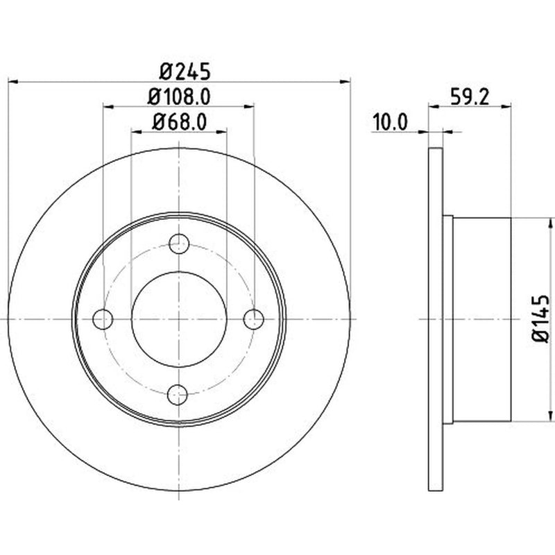 DON Front & Rear Brake Discs & Pads fits Audi 100 C3 1982-1990
