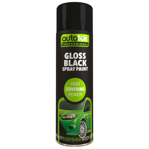 Autotek Gloss Black Spray Paint 500ml Aerosol - image 1