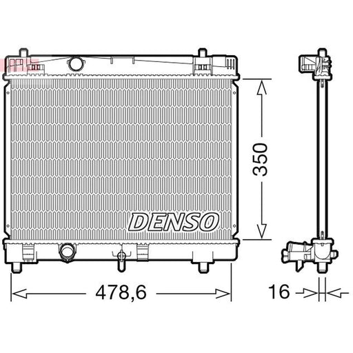 Denso Engine Radiator fits Daihatsu Charade VIII 2011 on 1.33
