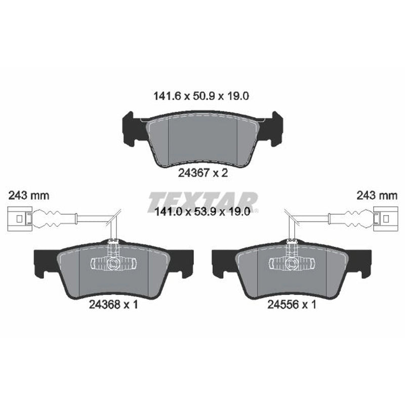 Textar Rear Brake Pad Set 2436701
